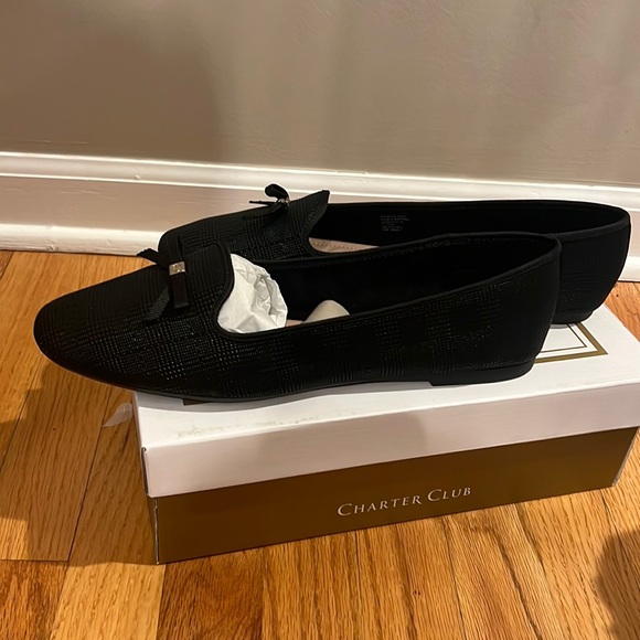 charter club kimiip black plaid slides - Picture 3 of 4